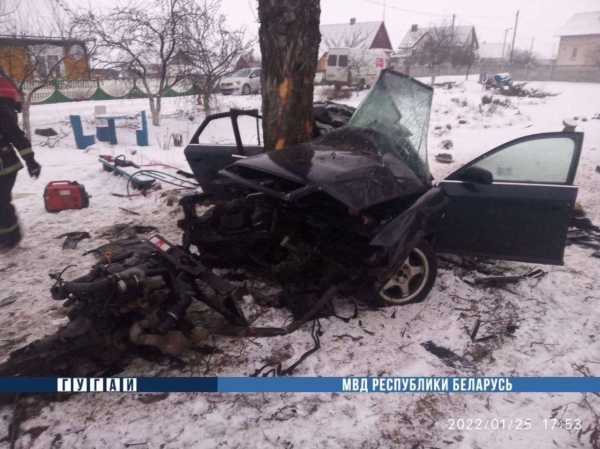 В Лунинецком районе легковушка врезалась в дерево, погиб пассажир В Лунинецком районе легковушка врезалась в дерево, погиб пассажир